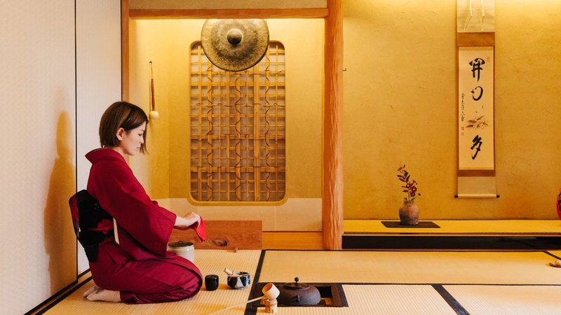A traditional Japanese tea house